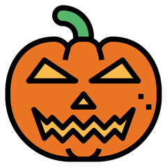 pumpkin filled outline icon style