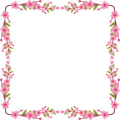 border of pink flowers in bloom