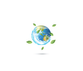 Save water save the earth. world water day concept. Environment day. 3d rendering