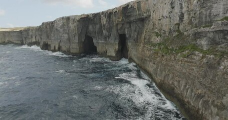 Malta Seaside Aerial Footage of in 4K High Definition. Beautiful Malta Drone Aerial Landscape Scene