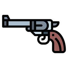 cowboy gun filled outline icon style
