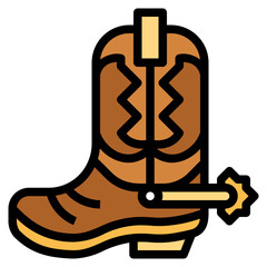 cowboy boots filled outline icon style