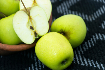 Apple slices isolated on white background