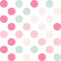 Colorful pastel polka Dot seamless pattern background. Vector illustration.	