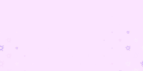 Light purple vector background with covid-19 symbols.