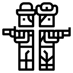 gunfight line icon style