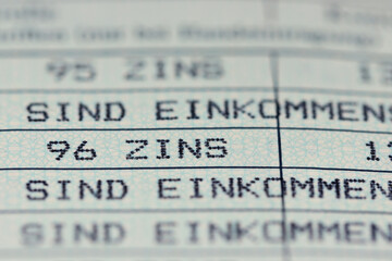 interest payments in a German savings book
