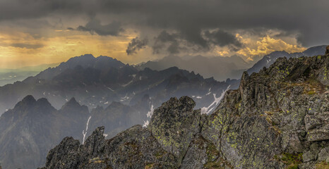 Mountain landscapes of the Tatra Mountains of Slovakia.