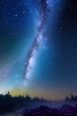 Fototapeta na wymiar Night sky with beautiful stars Generative AI Art