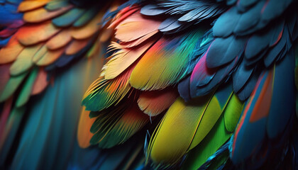 colorful feathers, beautiful wallpaper. generative ai