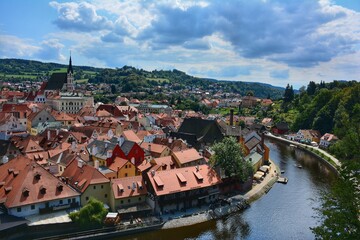 Fototapeta na wymiar Panorama view of Cesky Krumlov, Czech