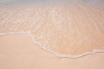 Nature landscape view of beautiful tropical beach and sea in sunny day. Beach sea space area
