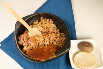 Typical lechona from Tolima with rice