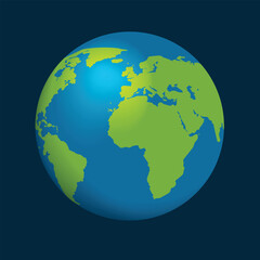 Earth globes isolated background. Flat planet Earth icon. Vector illustration.