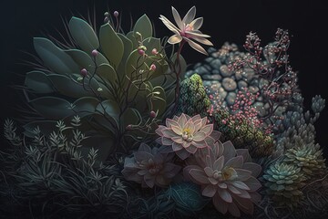 A lush and vibrant display of nature's beauty. This stock footage of plants and flowers captures the essence of life and growth