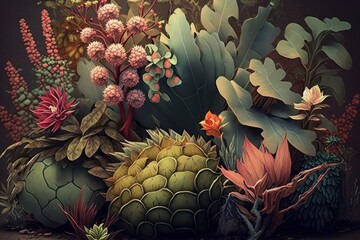 A lush and vibrant display of nature's beauty. This stock footage of plants and flowers captures the essence of life and growth