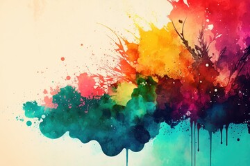 Background wallpaper watercolor painting with a wide variety of colors
