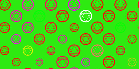 Light Pink, Green vector backdrop with mystery symbols.