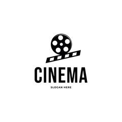 abstract cinema logo vector template isolated on white background