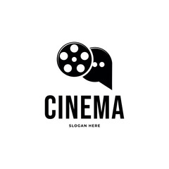 abstract cinema logo vector template isolated on white background