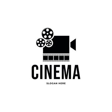 abstract cinema logo vector template isolated on white background