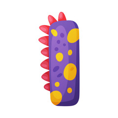 I vowel letter dino font. Dinosaur alphabet, cute dino effect letter sign, abc for kids, nursery, birthday party design cartoon vector illustration