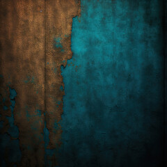 Blue and Bronze Grunge Background Texture - Blue and Bronze Grunge Backgrounds Series - Grunge Wallpaper created with Generative AI technology