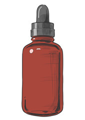 Dark apothecary brown bottle for cosmetics