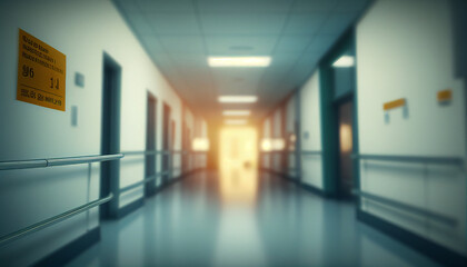 Obraz premium De-focused hospital and clinic interior background, blurred background, Generative AI