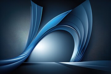 Advanced blue presentation background, generative AI.