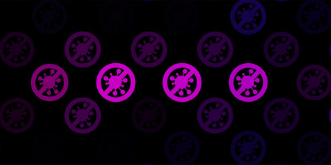 Dark Pink, Blue vector texture with disease symbols.