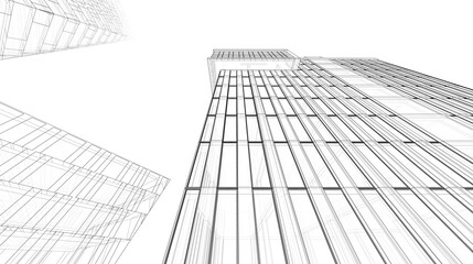 Fototapeta premium Modern architecture 3d rendering