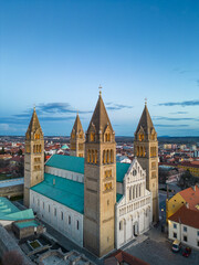 Pecs, Szekesegyhaz. bird eye view