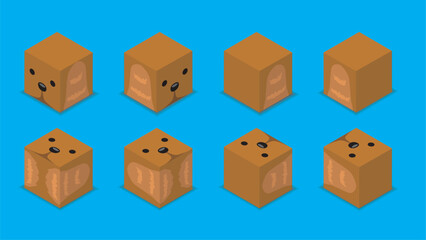 Animal Dice 3D Character Animal Cocker Spaniel Dog Cartoon Vector