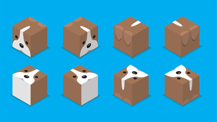 Animal Dice 3D Character Animal Greyhound Dog Cartoon Vector