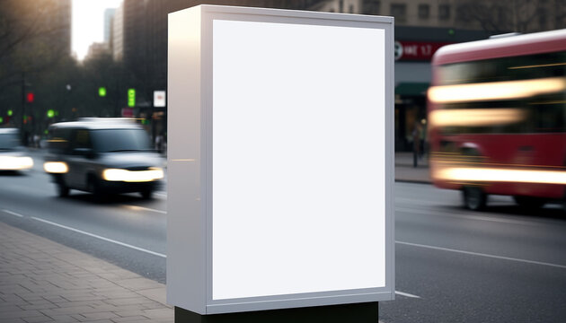 Digital Media Blank billboard , signboard for product advertisement, light box, generative AI