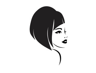 portrait of a woman. Beautiful female face on isolated white