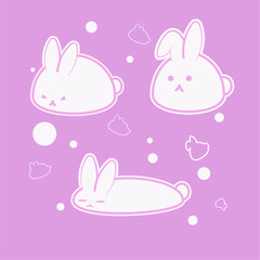 cute rabbit illustration vector art