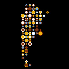 Argentina Silhouette Pixelated pattern map illustration