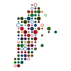 Belize Silhouette Pixelated pattern map illustration