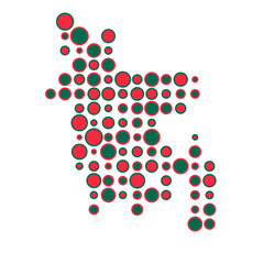 Bangladesh Silhouette Pixelated pattern map illustration