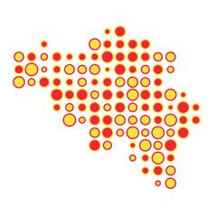 Belgium Silhouette Pixelated pattern map illustration