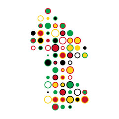 Guyana Silhouette Pixelated pattern map illustration