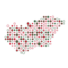 Hungary Silhouette Pixelated pattern map illustration