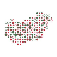 Hungary Silhouette Pixelated pattern map illustration