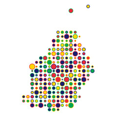 Mauritius Silhouette Pixelated pattern map illustration