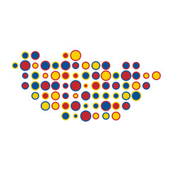 Mongolia Silhouette Pixelated pattern map illustration