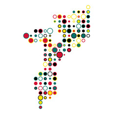 Mozambique Silhouette Pixelated pattern map illustration