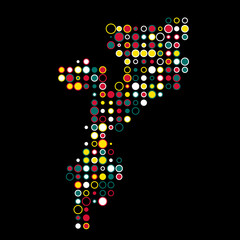 Mozambique Silhouette Pixelated pattern map illustration