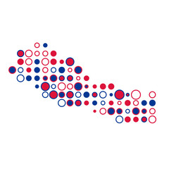Nepal Silhouette Pixelated pattern map illustration